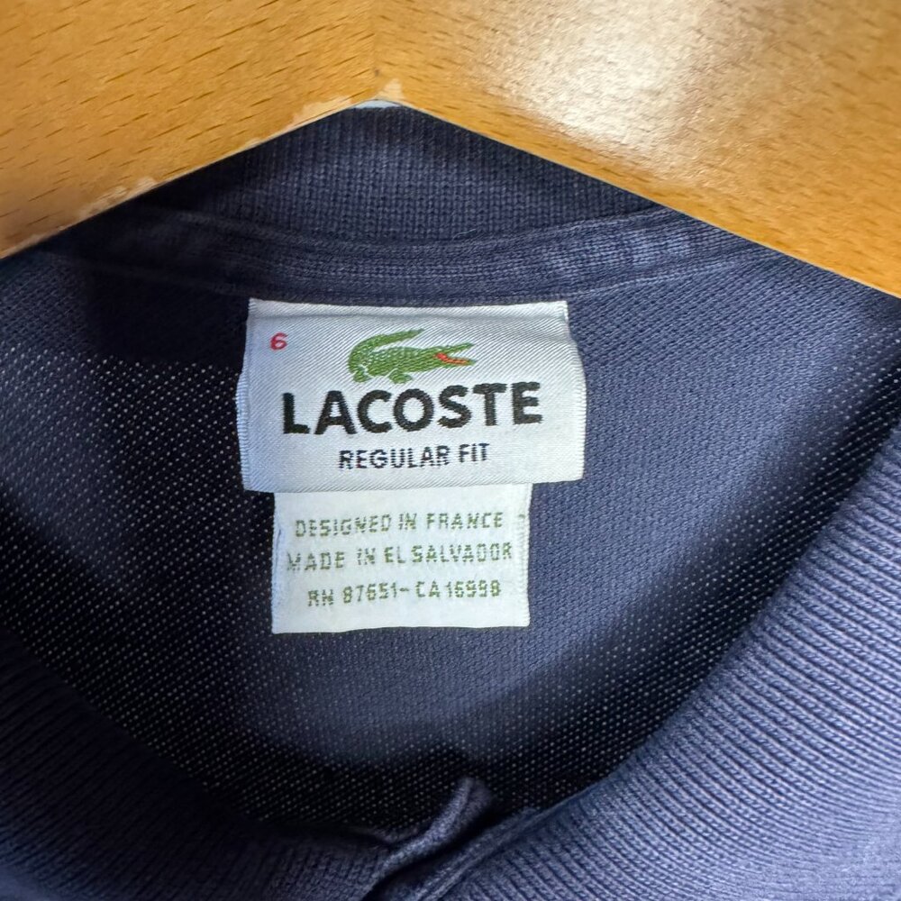 Lacoste Mens Polo Navy Size 6 Classic Fit Vintage “Designed in France” - Picture 6 of 13